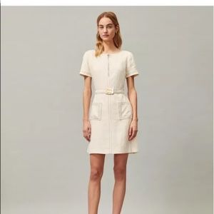 BRAND NEW Tory Burch Linen Shift Dress in New Ivory Size 10